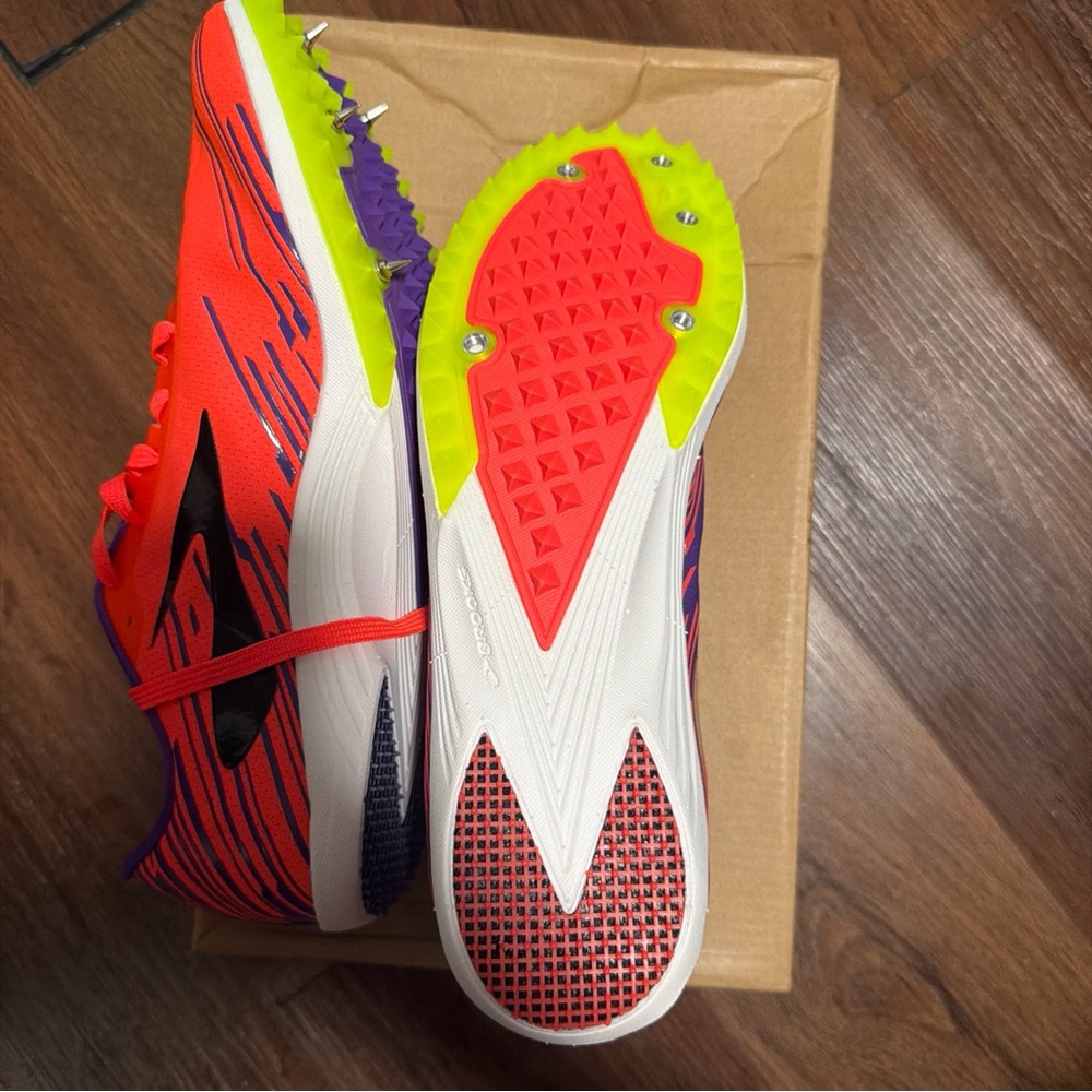 BROOKS | Mach 18 Cross Country Spike Athletic Shoes Sz 11.5. Missing 1 Spike - Picture 4 of 7